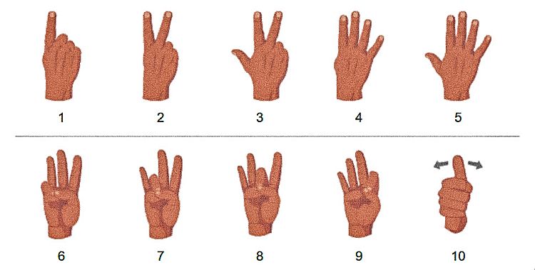 Numbers in Sign Language