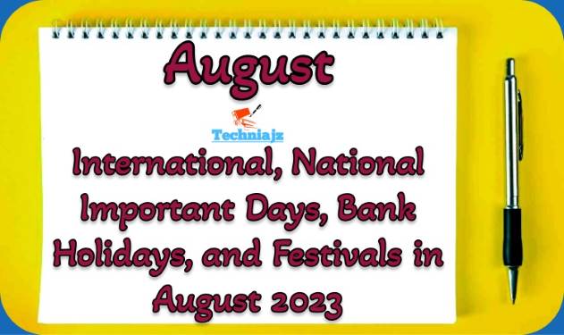 Important Days in August